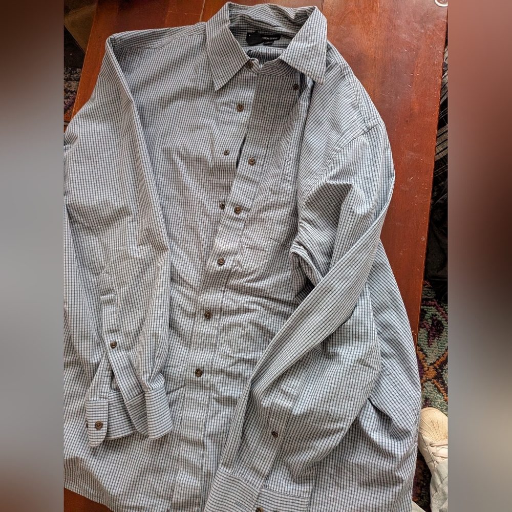 5.11 Tactical Men's Blue Gray Check Button-Down Shirt